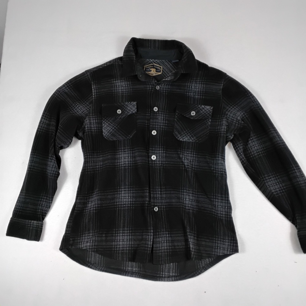 Freedom Foundry Shirt Mens  L Green Black Buffalo Plaid Fleece Flannel Pocket